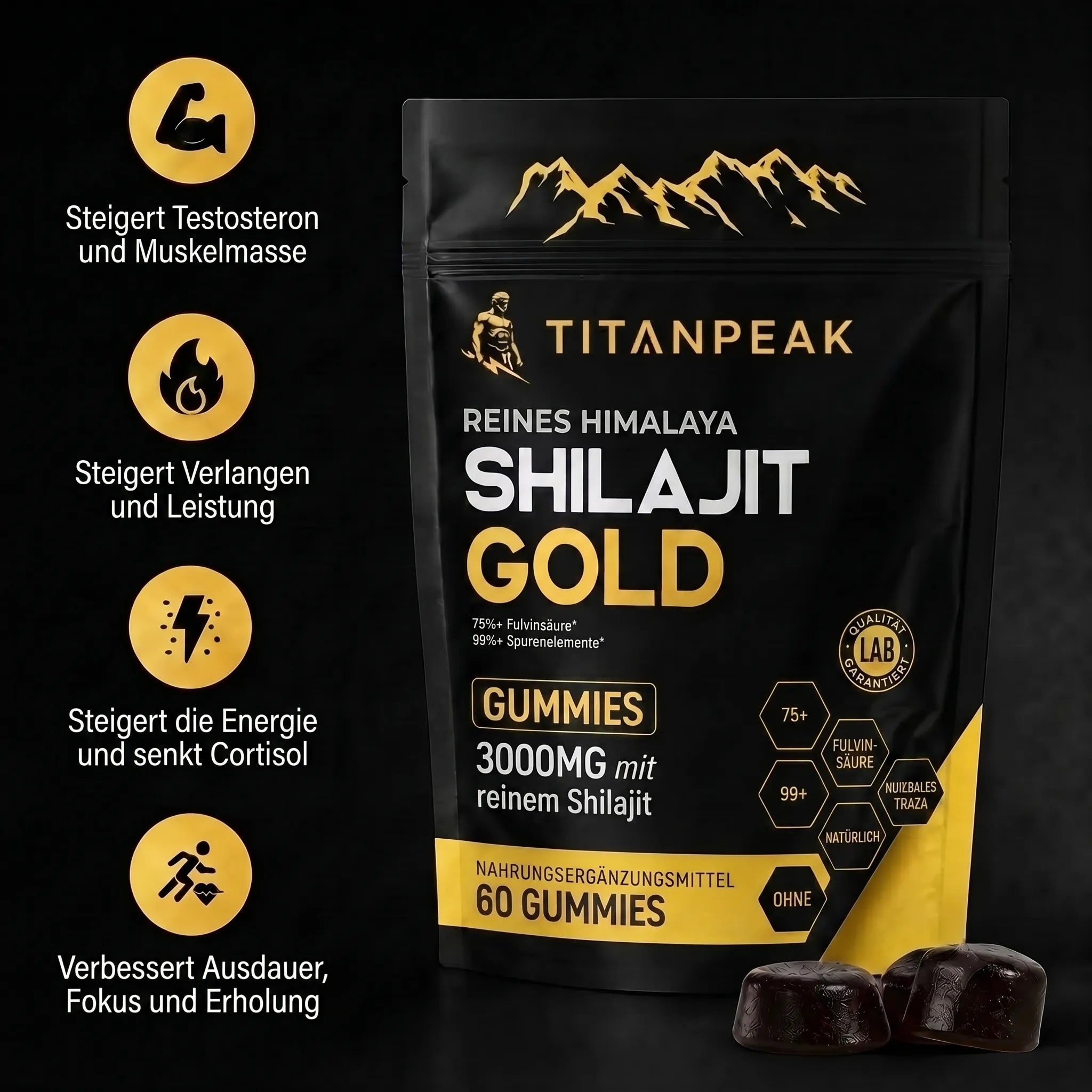 TITAN PEAK LEISTUNGS-GUMMIES — 6-IN-1-UNTERSTÜTZUNG FÜR MÄNNER